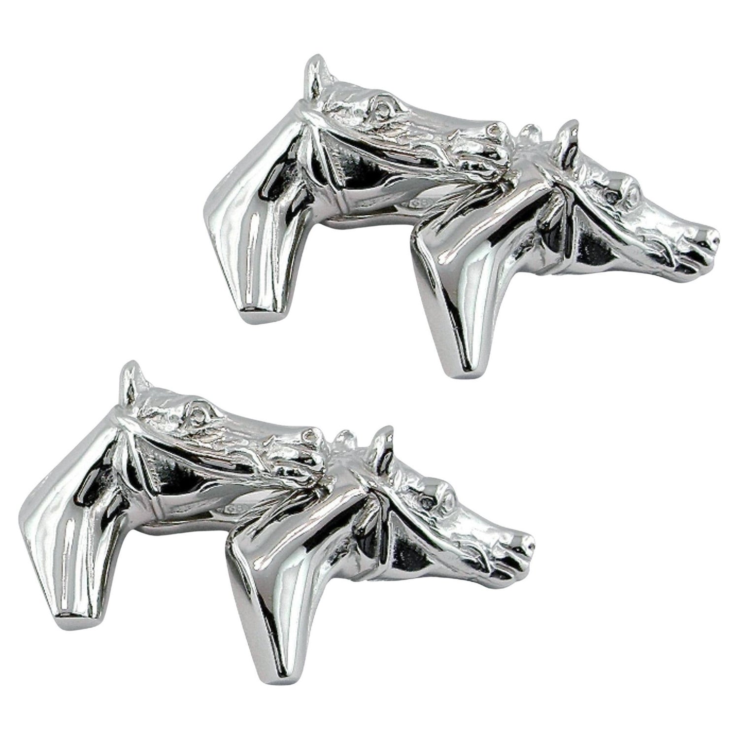 Equestrian Horse Head Sterling Silver Vintage Screw Back Earrings