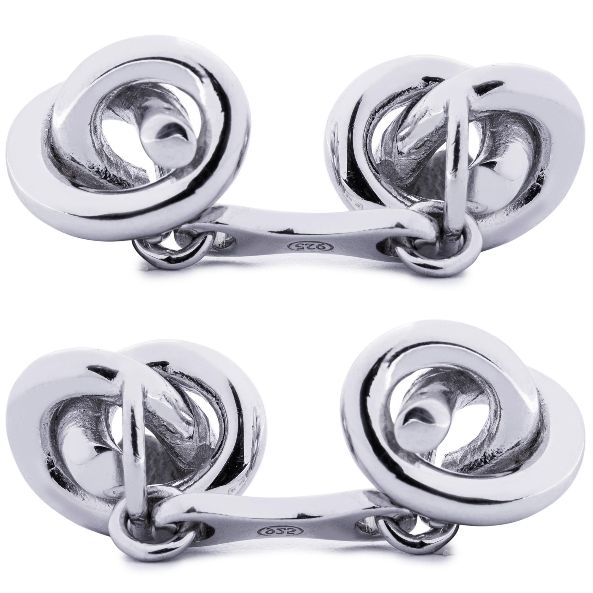 Alex Jona Sterling Silber Knoten Manschettenknöpfe im Zustand „Neu“ im Angebot in Lugano, CH