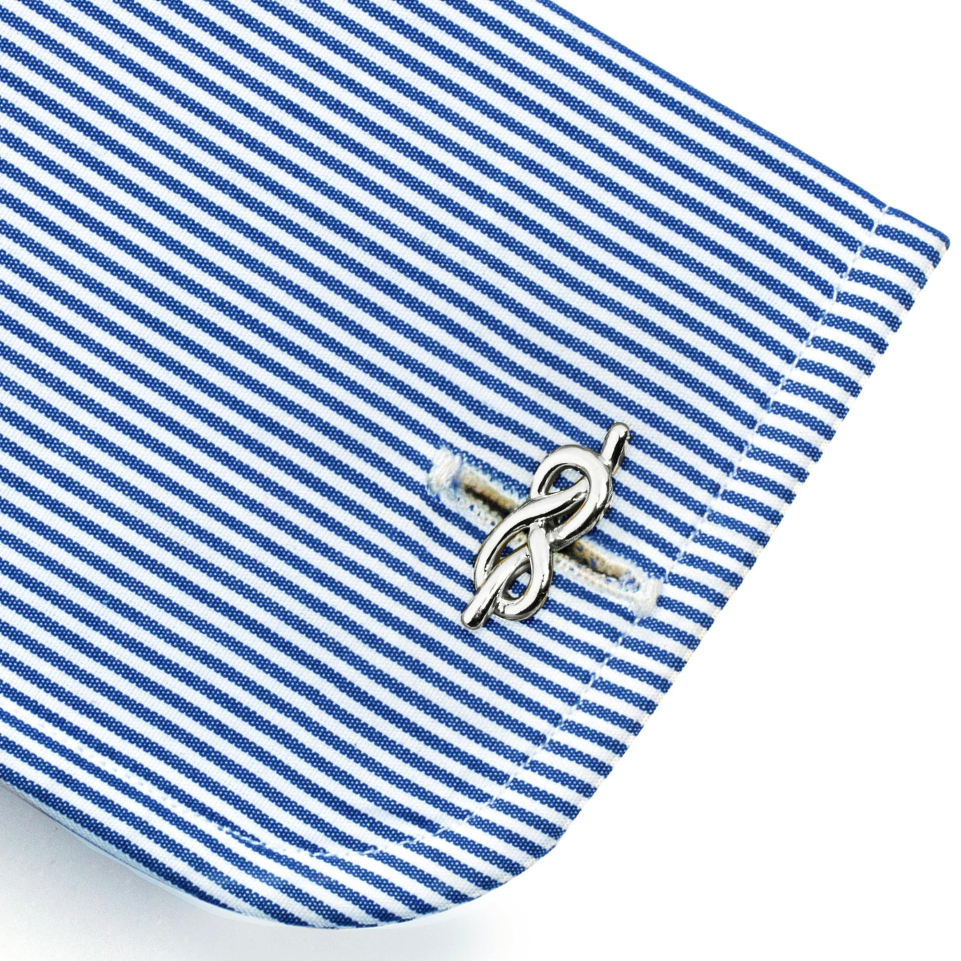 Alex Jona design collection, hand crafted in Italy, Rhodium plated Sterling Silver knot cufflinks. Marked JONA 925. 

Alex Jona cufflinks stand out, not only for their special design and for the excellent quality, but also for the careful attention