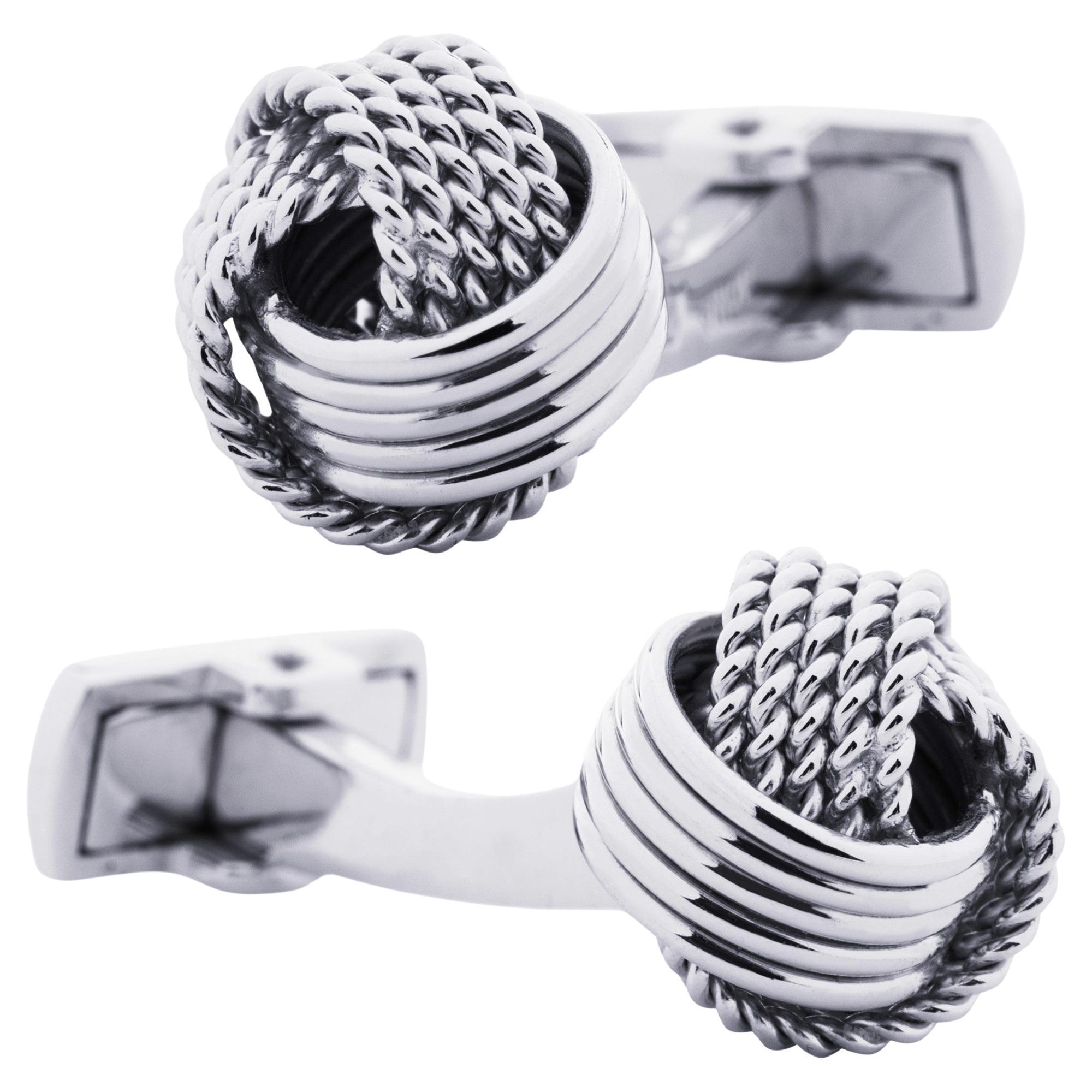 Alex Jona Sterling Silver Knot Cufflinks