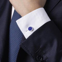 Alex Jona Sterling Silver Lapis Lazuli Cufflinks