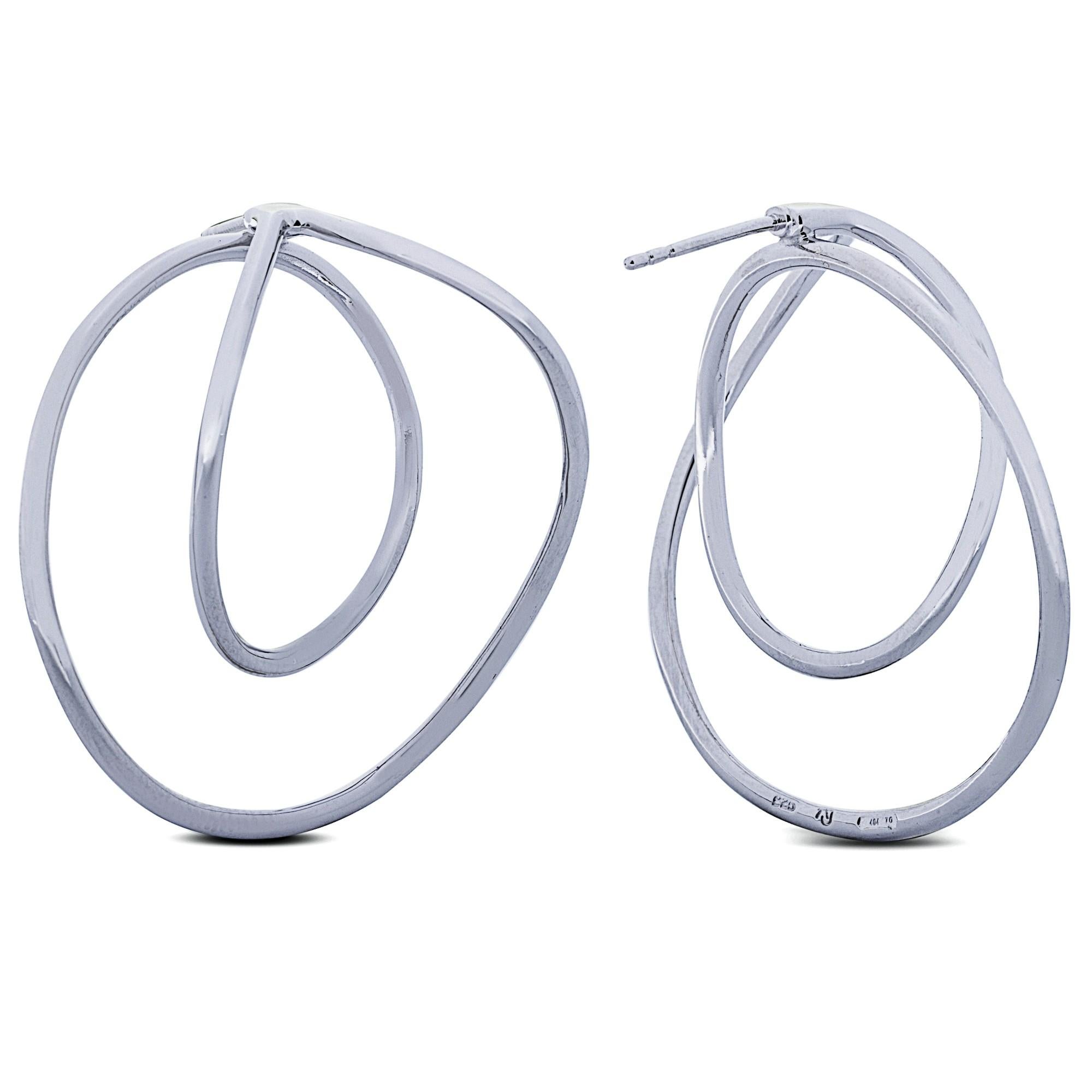 Alex Jona Sterling Silver Large Swirl Earrings In condizioni Nuovo in vendita a Lugano, CH