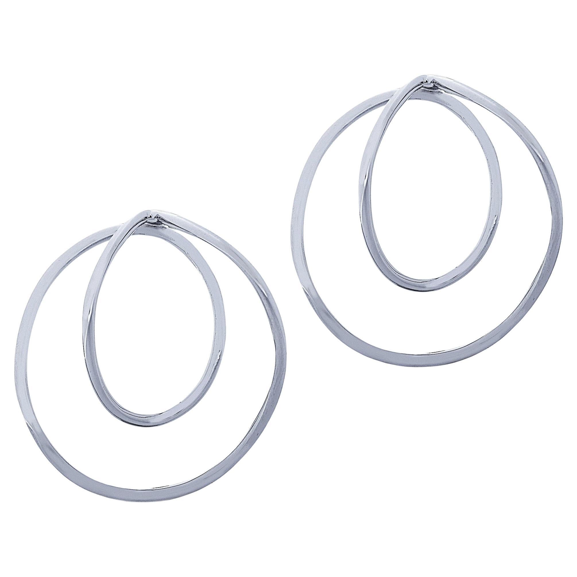 Alex Jona Sterling Silver Large Swirl Earrings