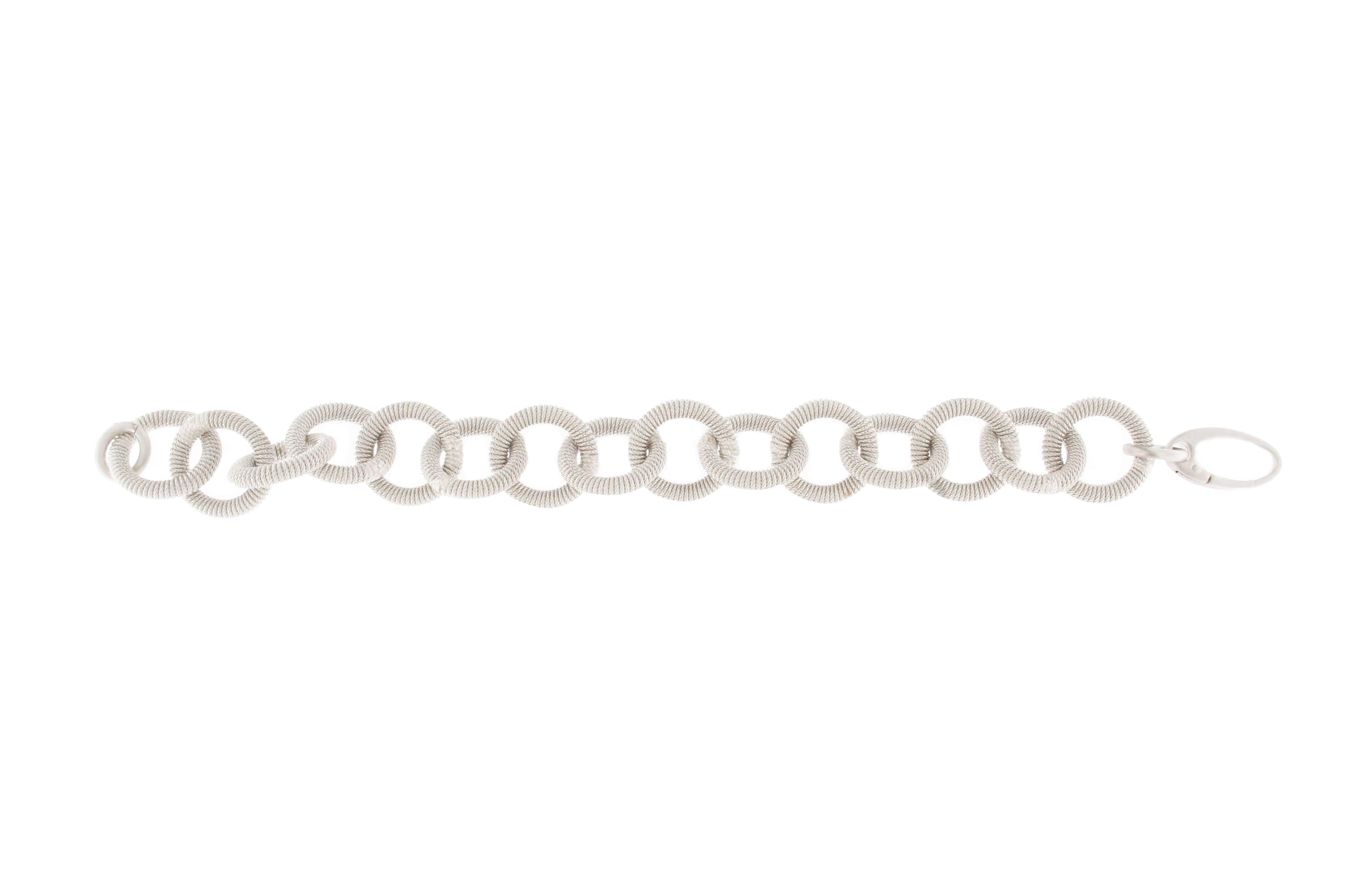 Contemporary Alex Jona Sterling Silver Link Chain Bracelet
