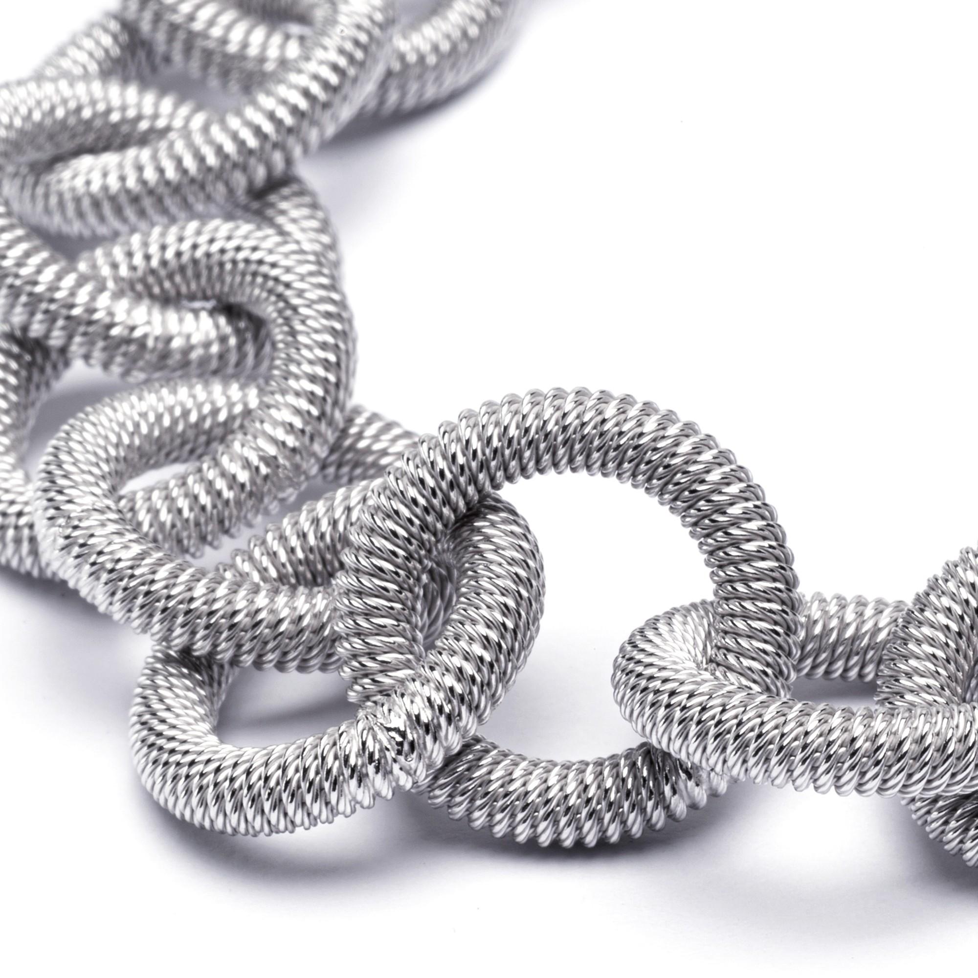 Contemporary Alex Jona Sterling Silver Link Chain Bracelet For Sale