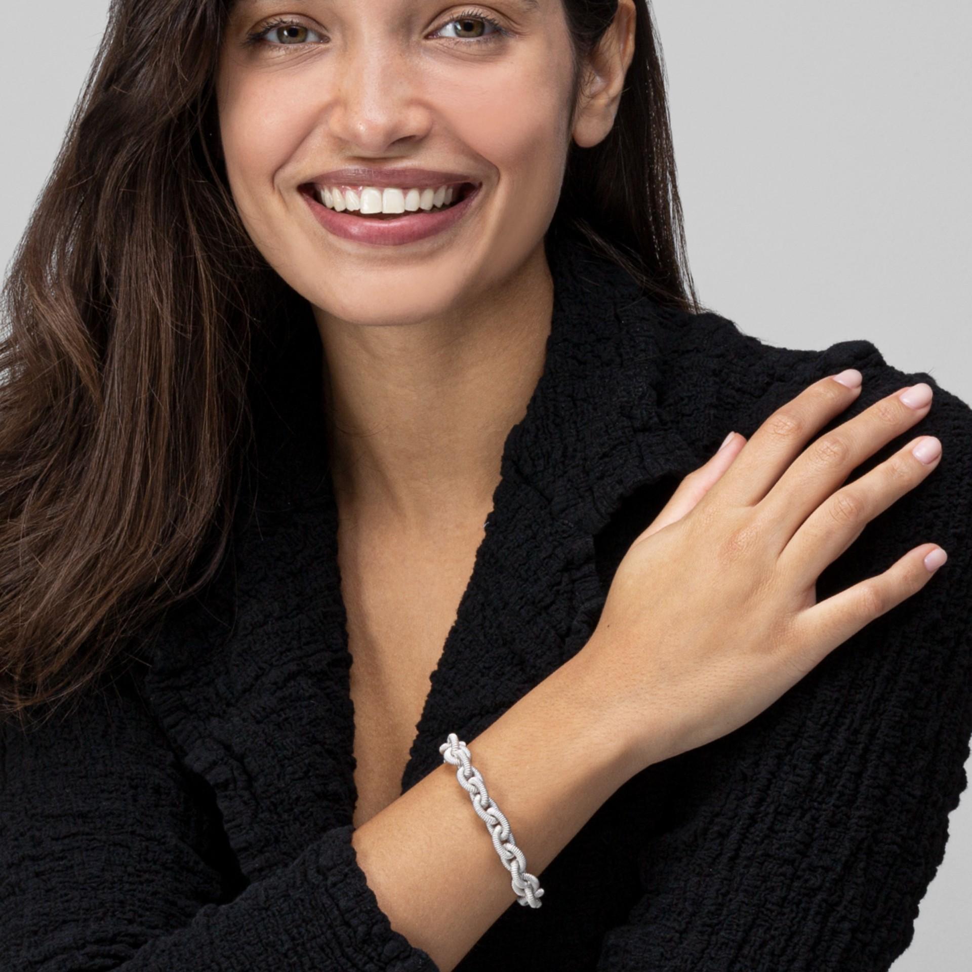 Donna Bracciale a catena con maglie in argento sterling Alex Jona in vendita