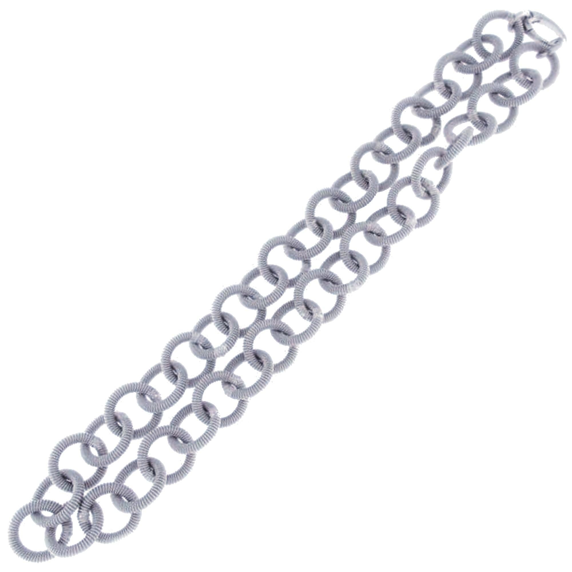 Alex Jona Sterling Silver Link Chain Necklace In New Condition For Sale In Torino, IT