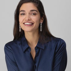 Alex Jona Sterling Silver Link Chain Pendant Earrings