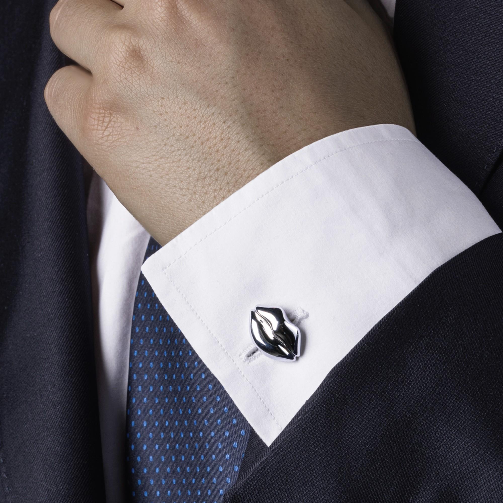 Alex Jona Boutons de manchette lèvres en argent sterling Pour hommes en vente