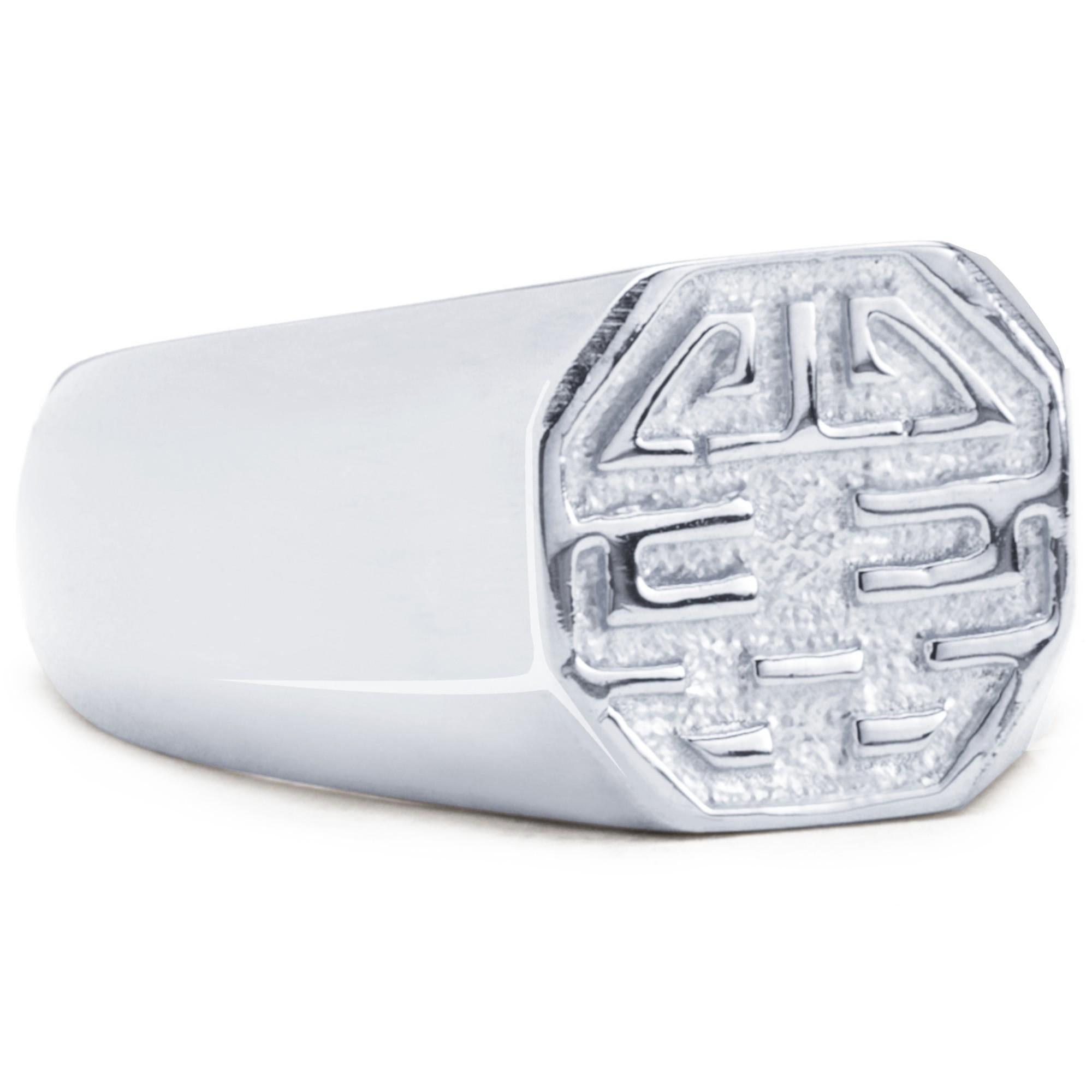 da uomo o donna Anello a fascia Long and Happy Life di Alex Jona in argento sterling in vendita