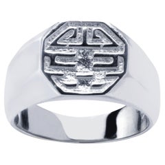 Anello a fascia Long and Happy Life di Alex Jona in argento sterling