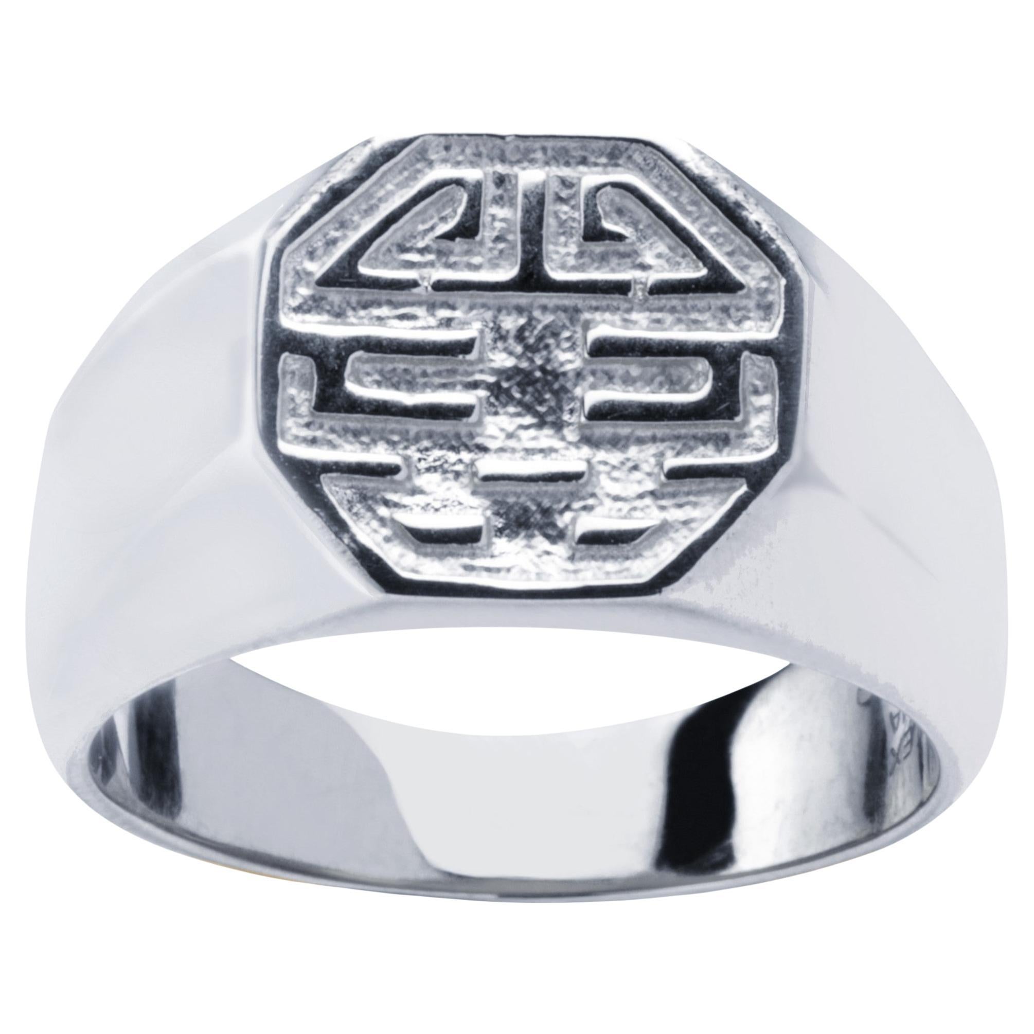 Anello a fascia Long and Happy Life di Alex Jona in argento sterling in vendita