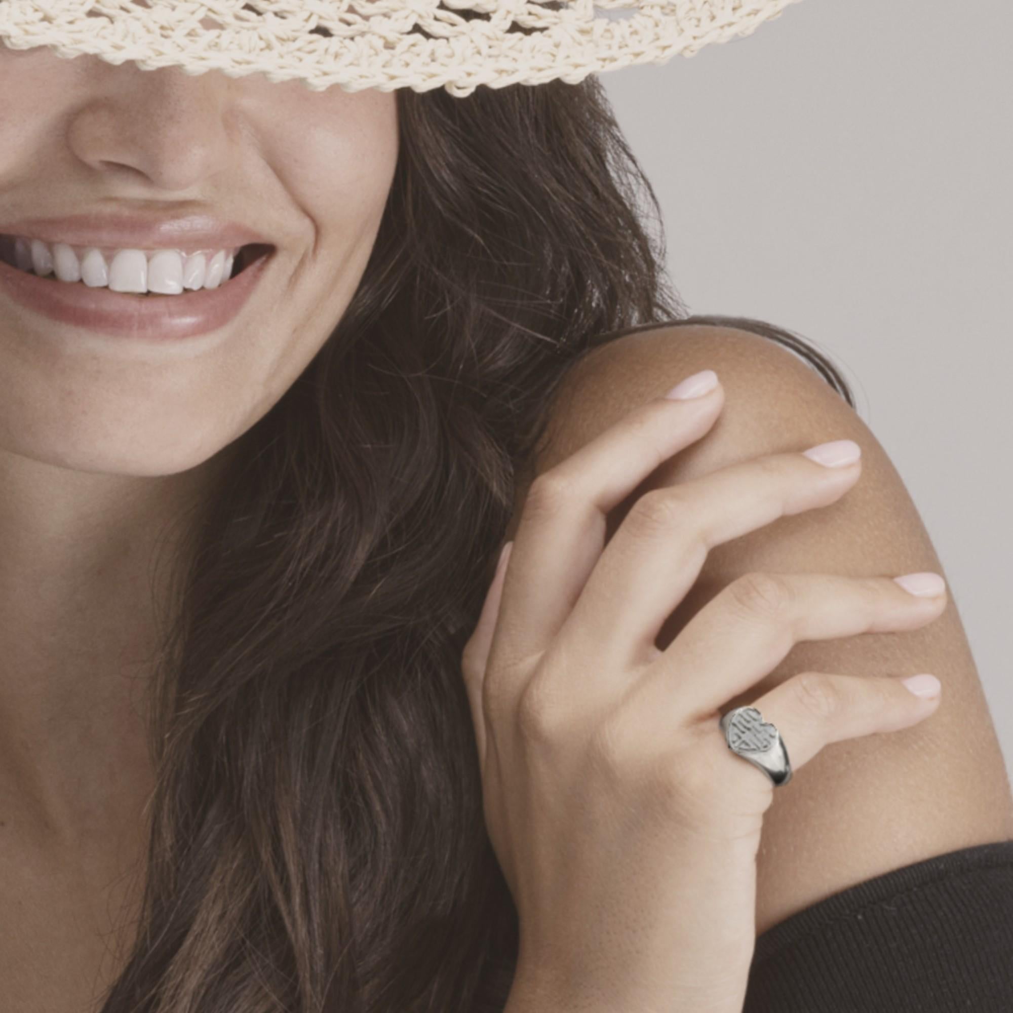 Alex Jona - Anello a cuore in argento Sterling Long and Happy Life in vendita 1