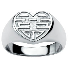 Alex Jona - Anello a cuore in argento Sterling Long and Happy Life