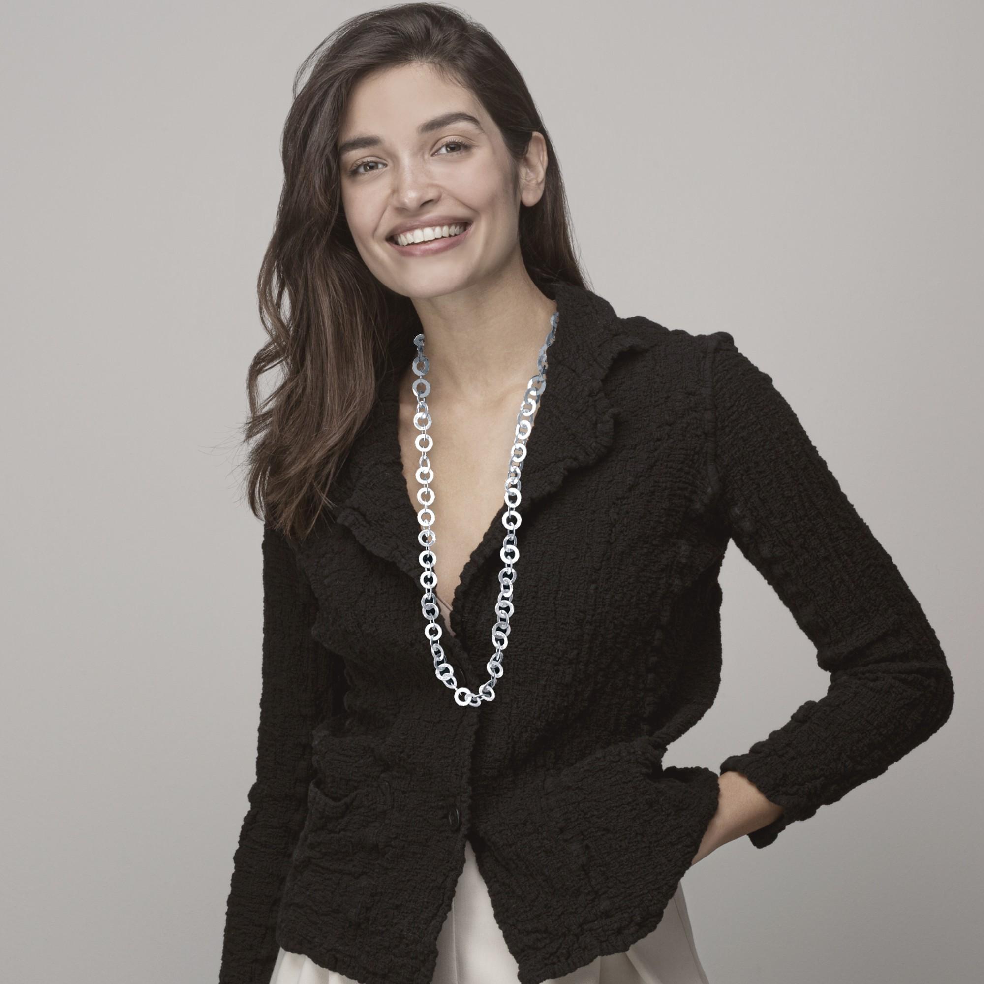 Collezione di design Alex Jona, realizzata a mano in Italia, collana in argento sterling lunga 36,22