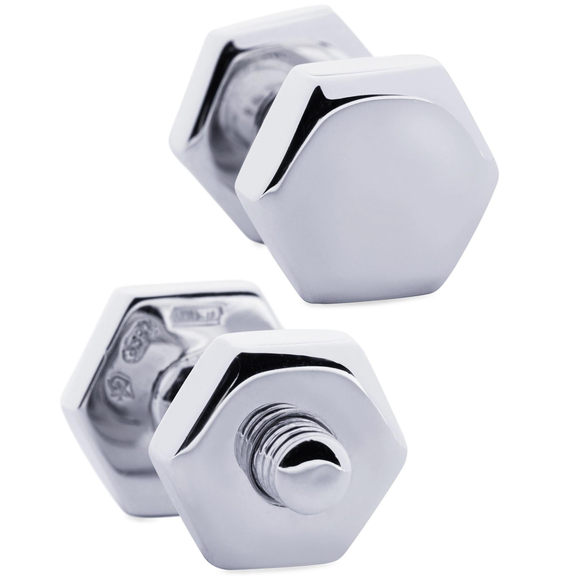 Alex Jona Boutons de manchette en argent sterling couleur chair et bolt Pour hommes en vente