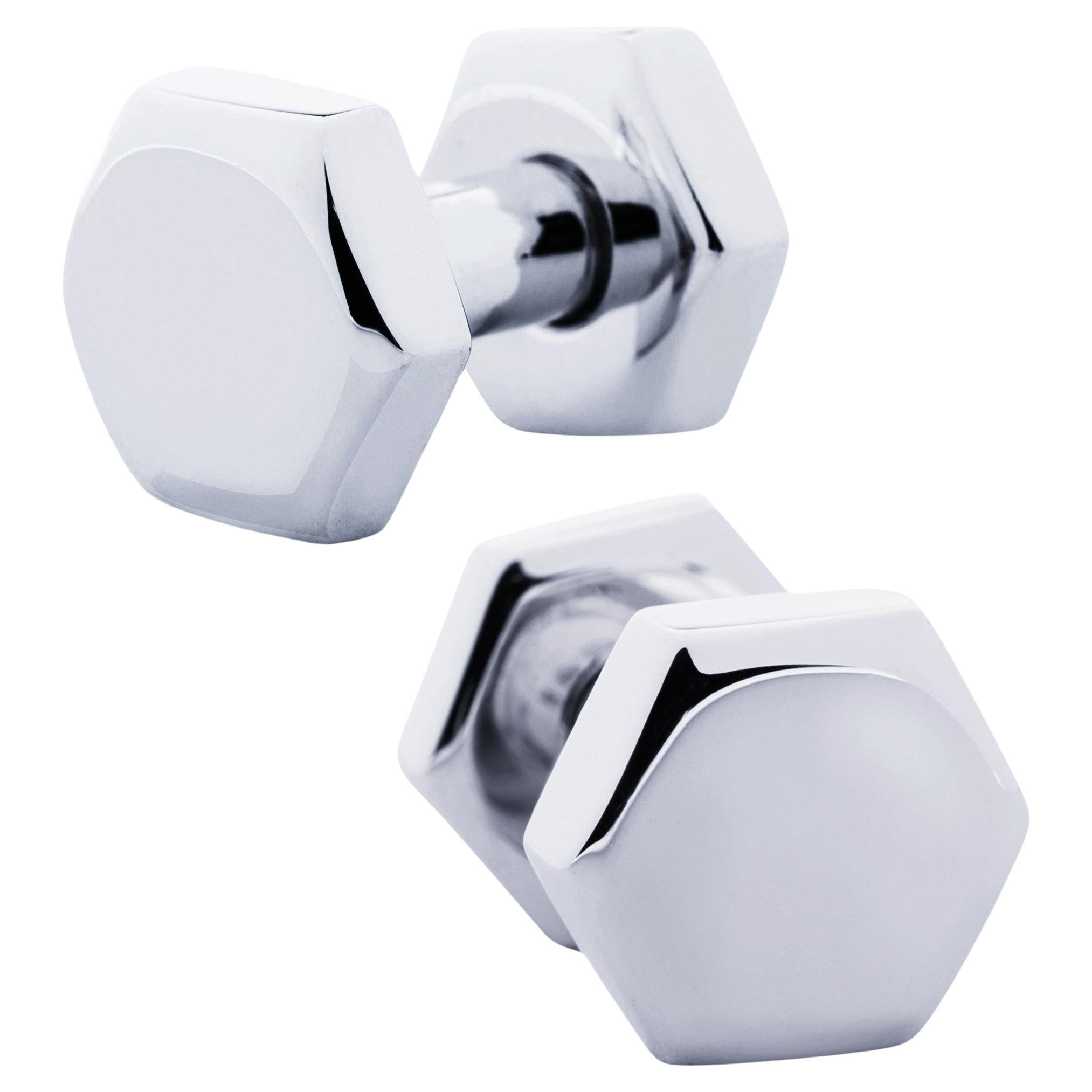Alex Jona Sterling Silver Nut and Bolt Cufflinks