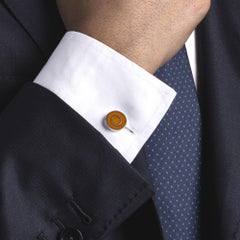 Gemelli Alex Jona in argento sterling con smalto arancione
