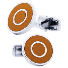 Gemelli Alex Jona in argento sterling con smalto arancione