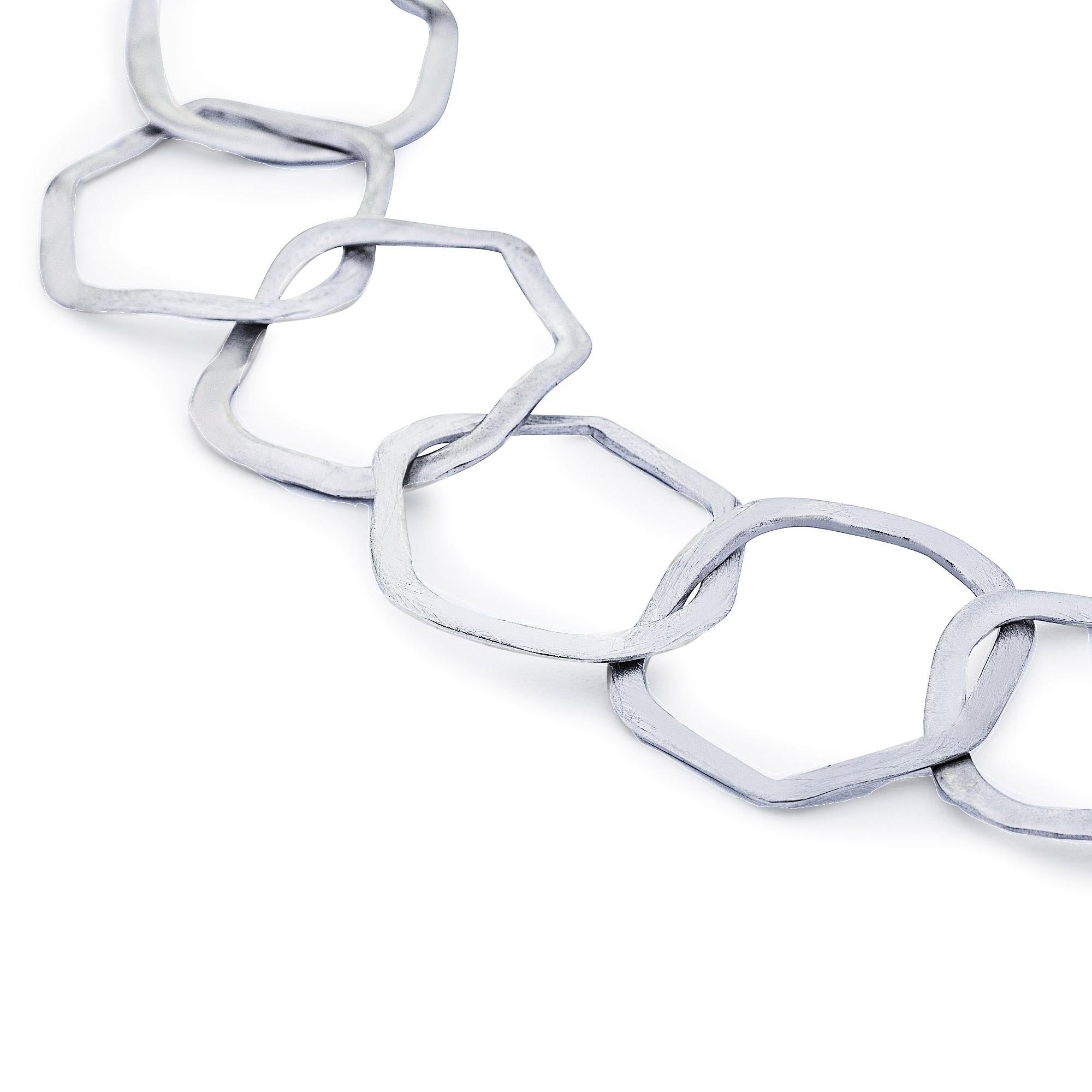 Alex Jona - Collana con catena a maglie di forma organica in argento sterling In condizioni Nuovo in vendita a Torino, Piedmont