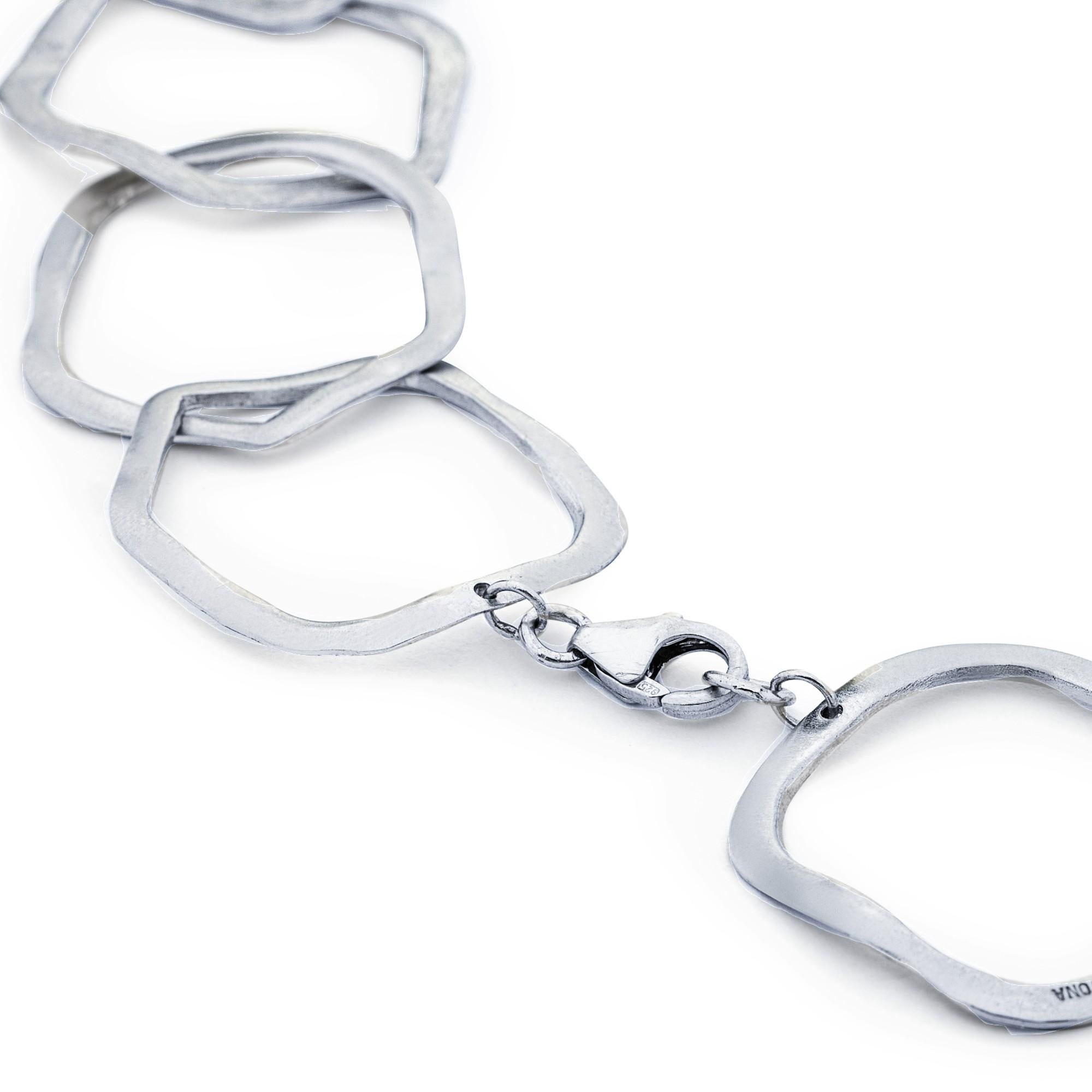 Alex Jona - Collana con catena a maglie di forma organica in argento sterling in vendita 1