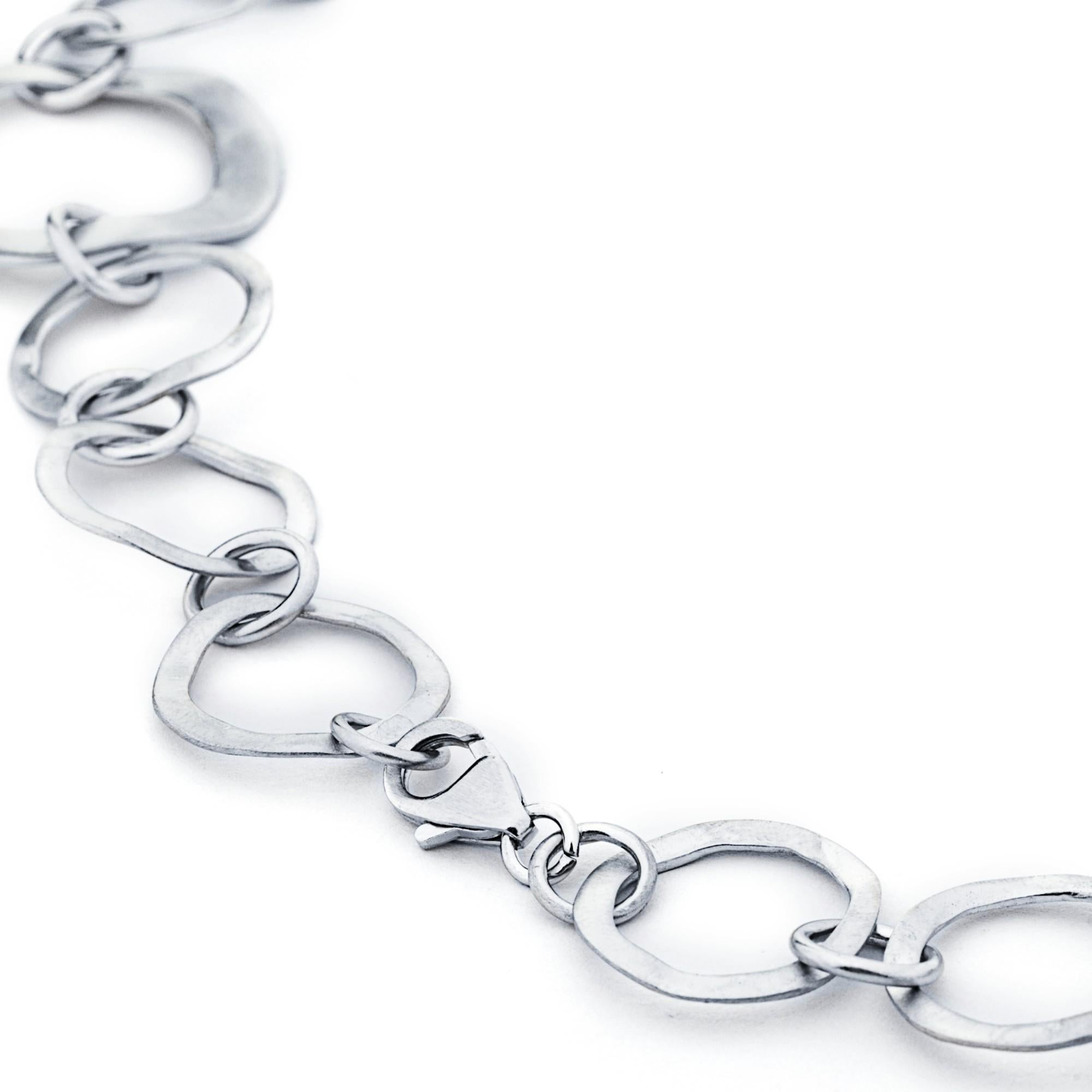 Alex Jona - Collana con catena a maglie di forma organica in argento sterling in vendita 1