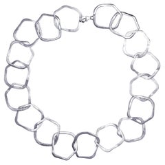 Alex Jona - Collana con catena a maglie di forma organica in argento sterling