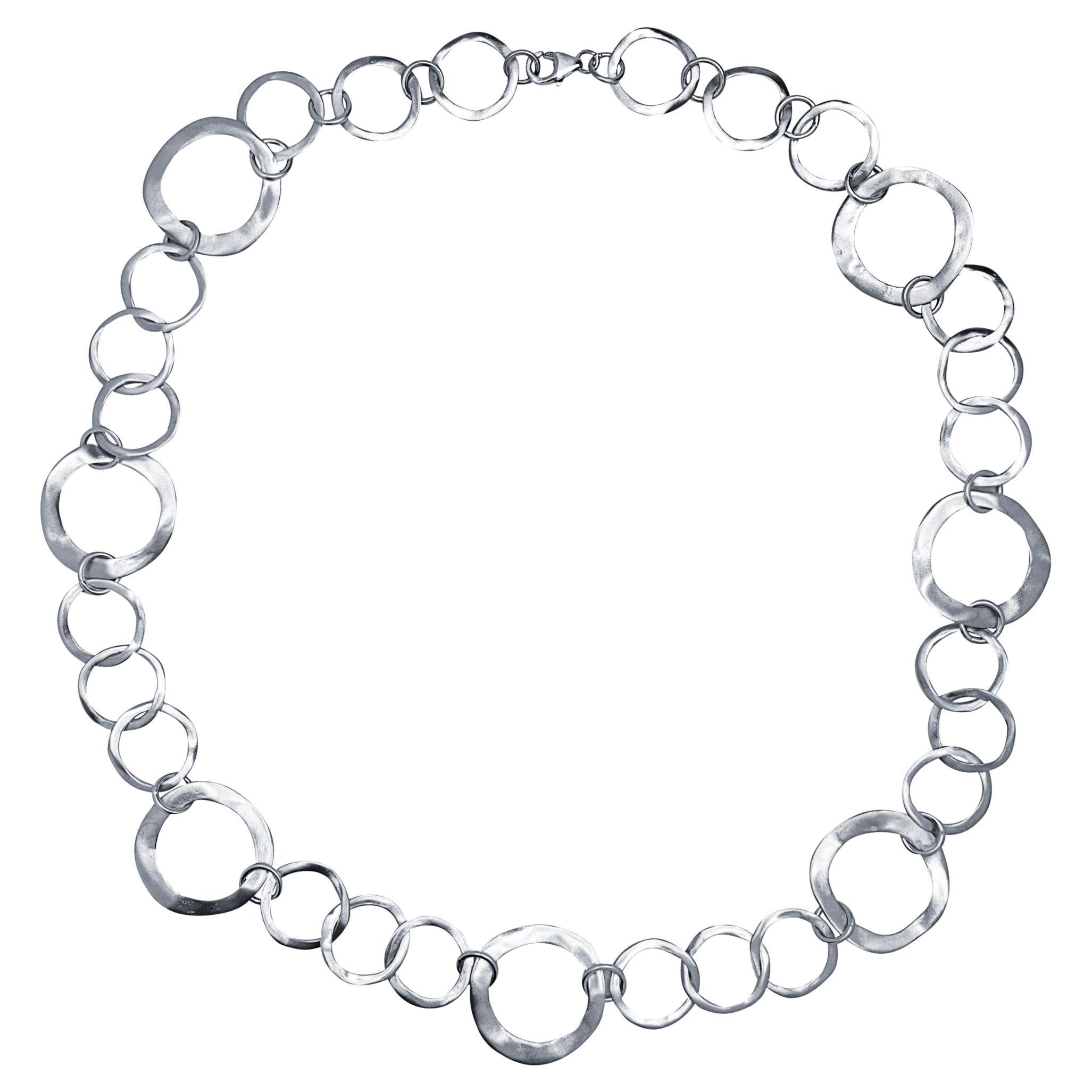 Alex Jona - Collana con catena a maglie di forma organica in argento sterling