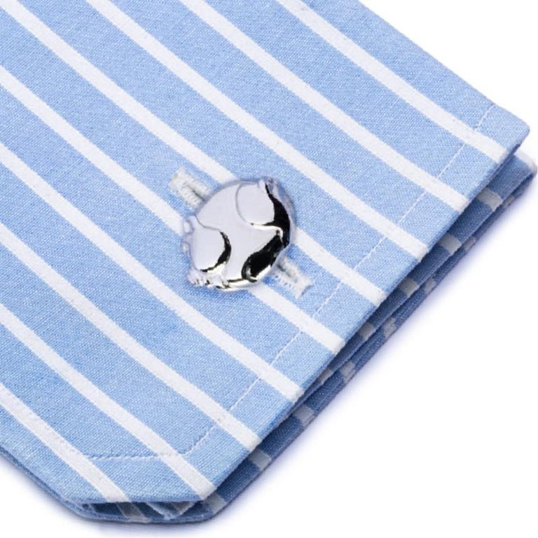Alex Jona design collection, hand crafted in Italy, rhodium plated sterling silver double brushed pigs cufflinks. Marked Alex Jona 925. 

Alex Jona cufflinks stand out, not only for their special design and for the excellent quality, but also for