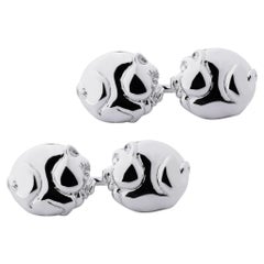 Alex Jona Sterling Silver Pig Cufflinks