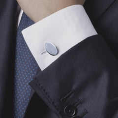 Alex Jona Boutons de manchette en argent sterling avec gravure ovale en relief