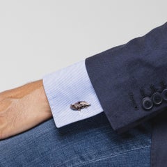 Alex Jona Sterling Silver Porsche Cufflinks Ruthenium-Finish