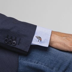 Alex Jona  Sterling Silver Revolver Gun Cufflinks