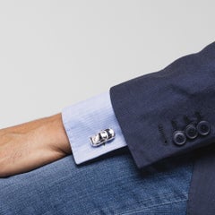 Alex Jona Sterling Silver Rhodium-Plated Porsche Cufflinks