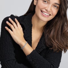 Alex Jona Sterling Silver Rhodium Plated Woven Chain Bracelet