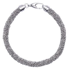 Alex Jona Sterling Silver Rhodium Plated Woven Chain Bracelet