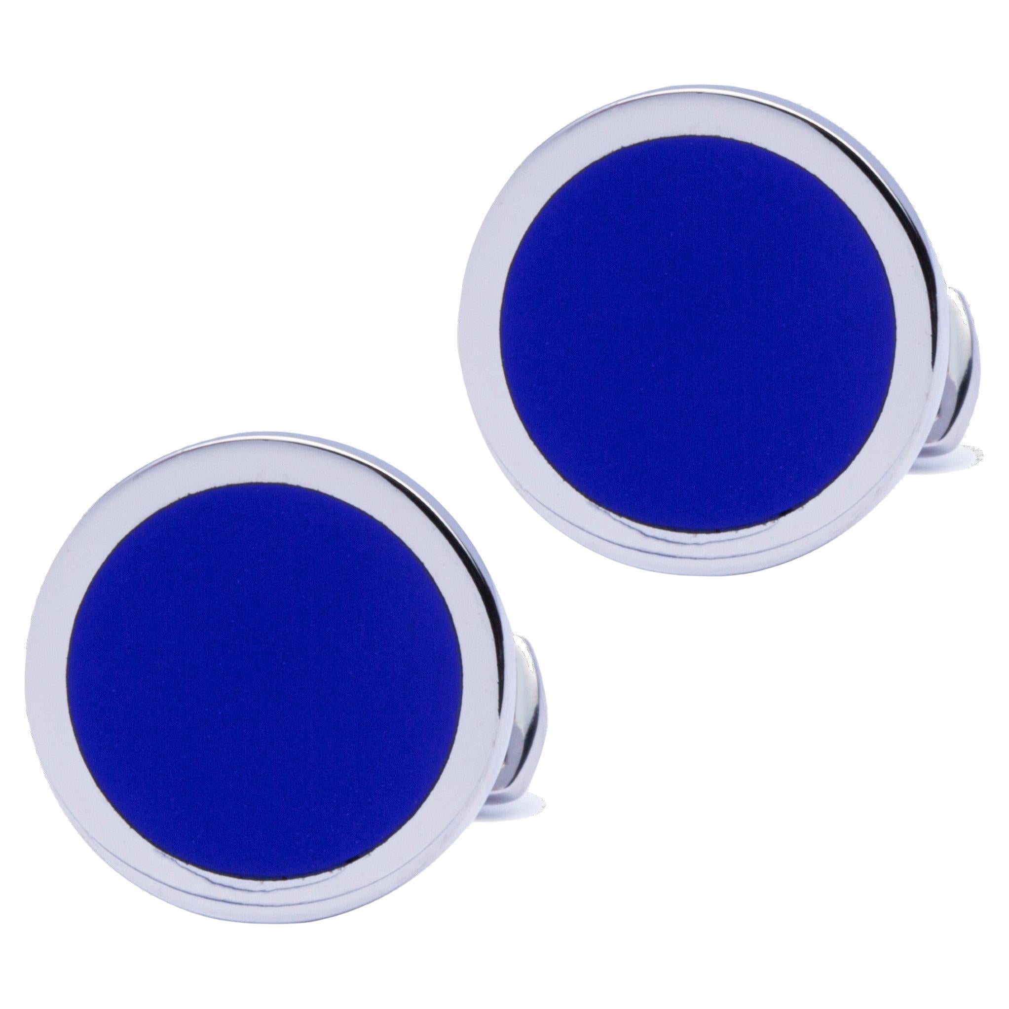 Alex Jona Sterling Silver Lapis Lazuli Cufflinks For Sale