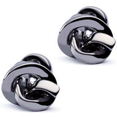 Alex Jona Sterling Silver Ruthenium Knot Cufflinks