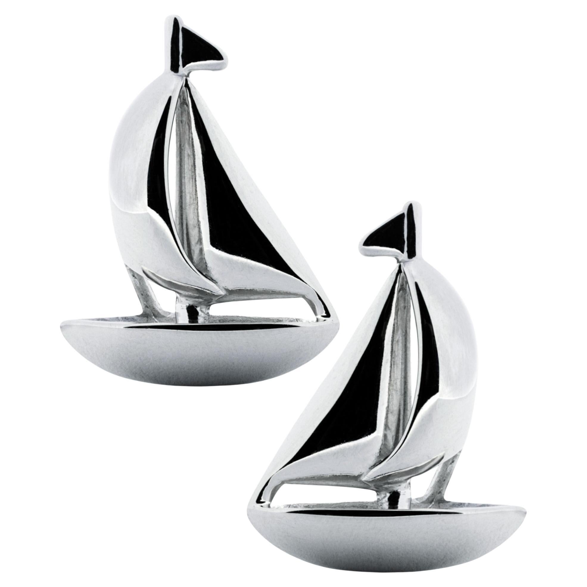 Alex Jona Sterling Silver Sail Boat Cufflinks