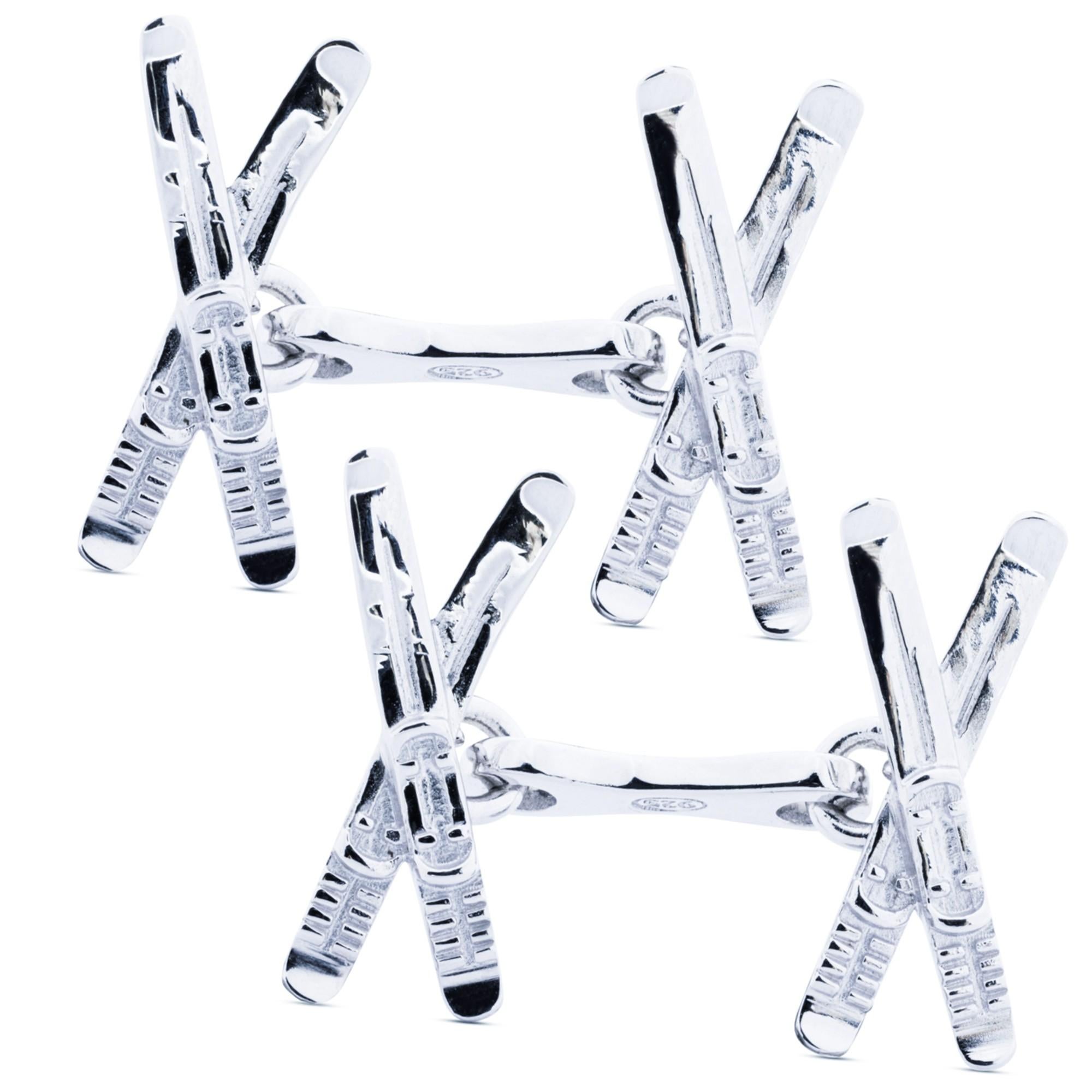 Alex Jona Sterling Silver Ski Cufflinks