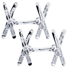 Alex Jona Sterling Silver Ski Cufflinks