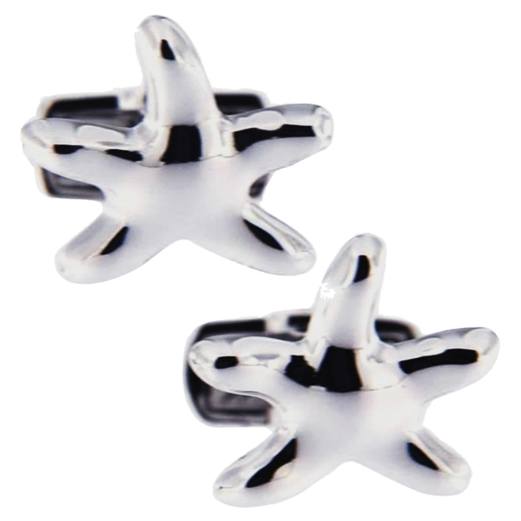 Alex Jona Sterling Silver Starfish Cufflinks For Sale