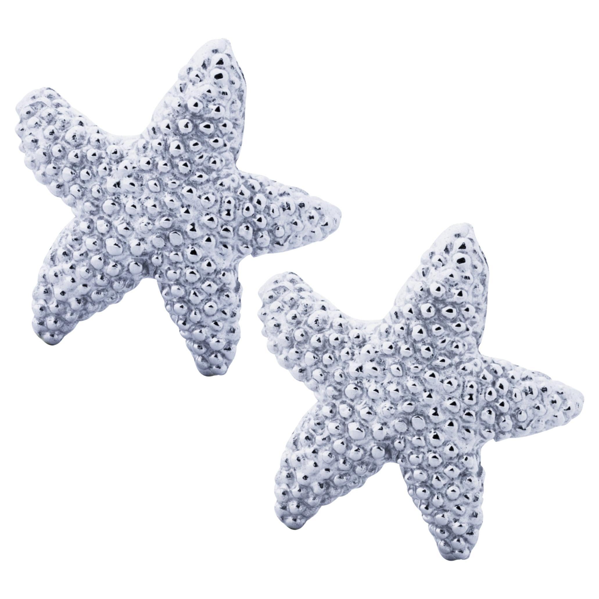 Alex Jona Sterling Silver Starfish Cufflinks For Sale