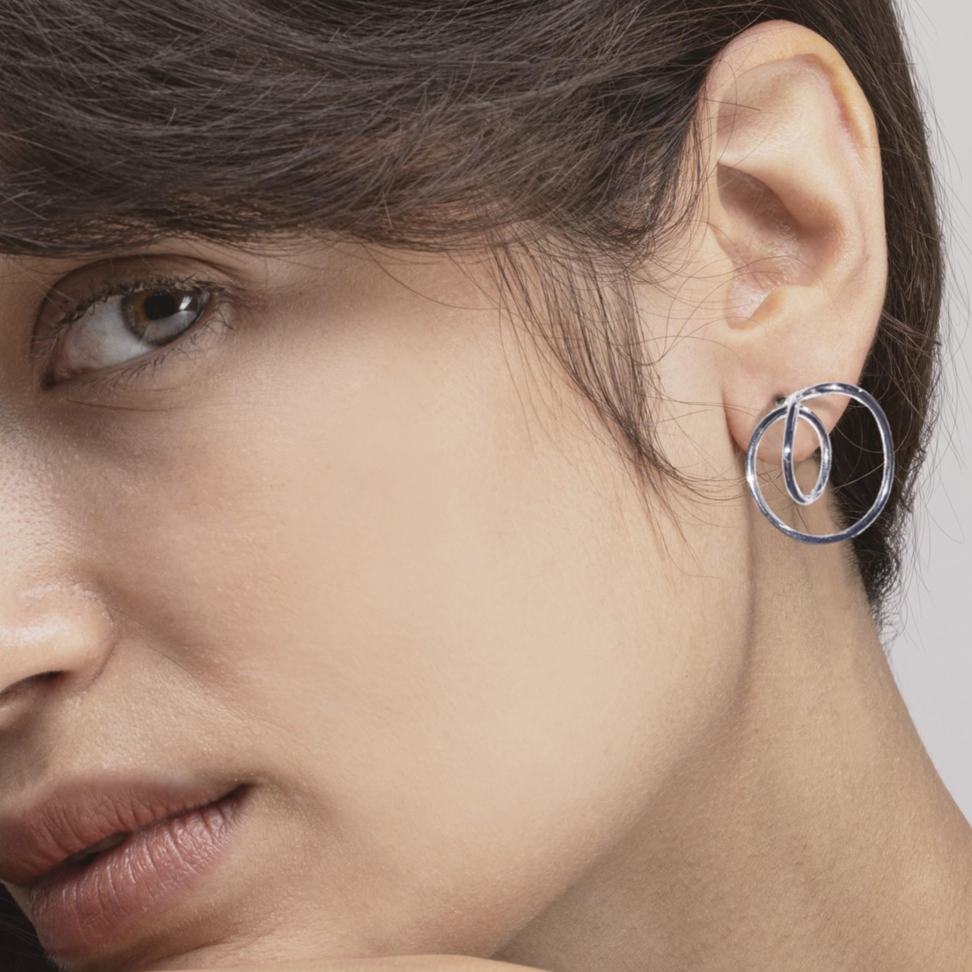 da uomo o donna Alex Jona Sterling Silver Swirl Earrings in vendita