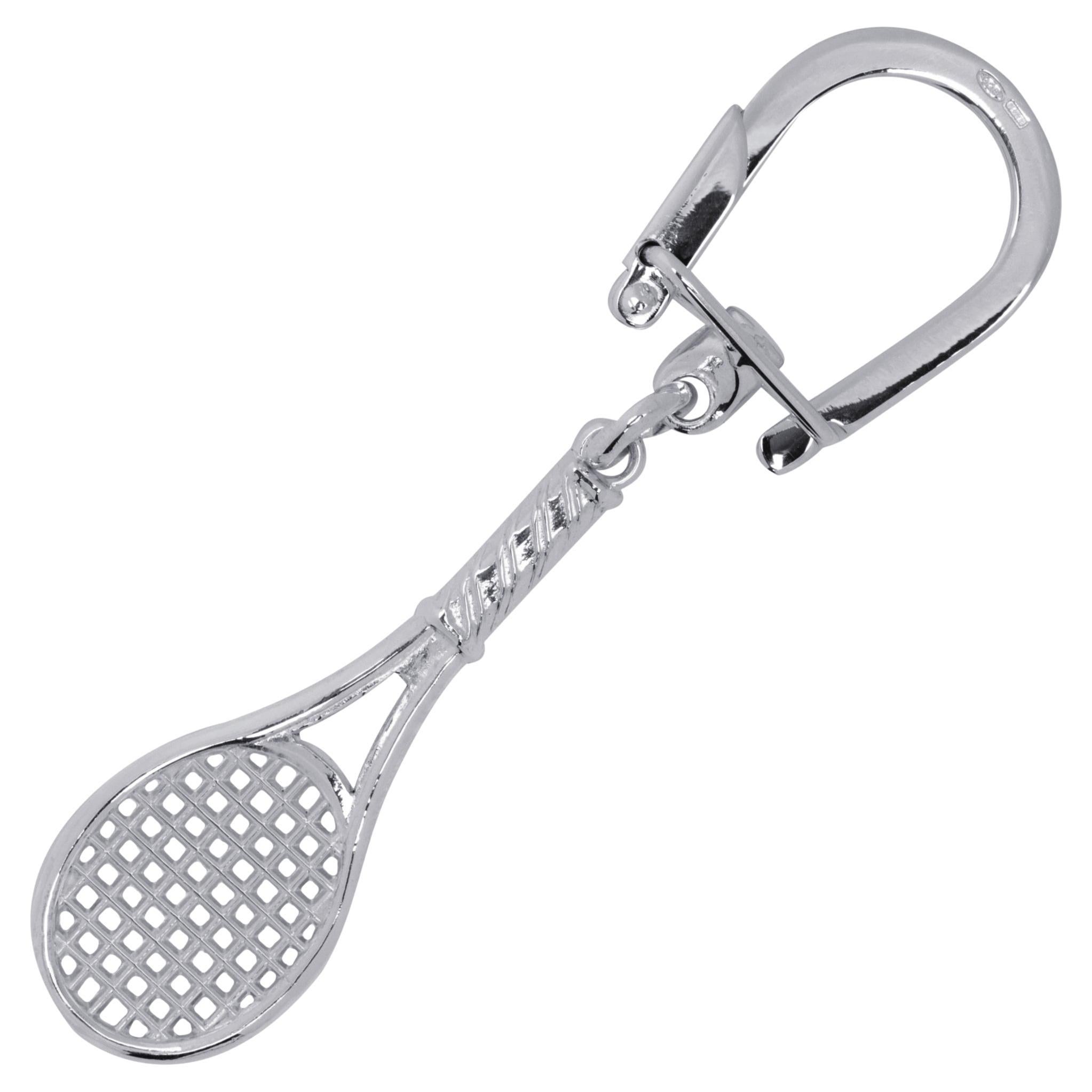 Alex Jona Sterling Silver Tennis Racket Key Holder For Sale