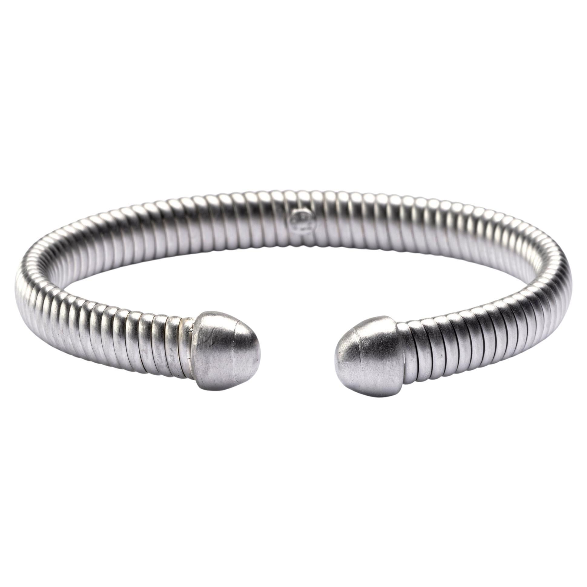 Alex Jona Sterling Silver Tubogas Bangle Bracelet For Sale