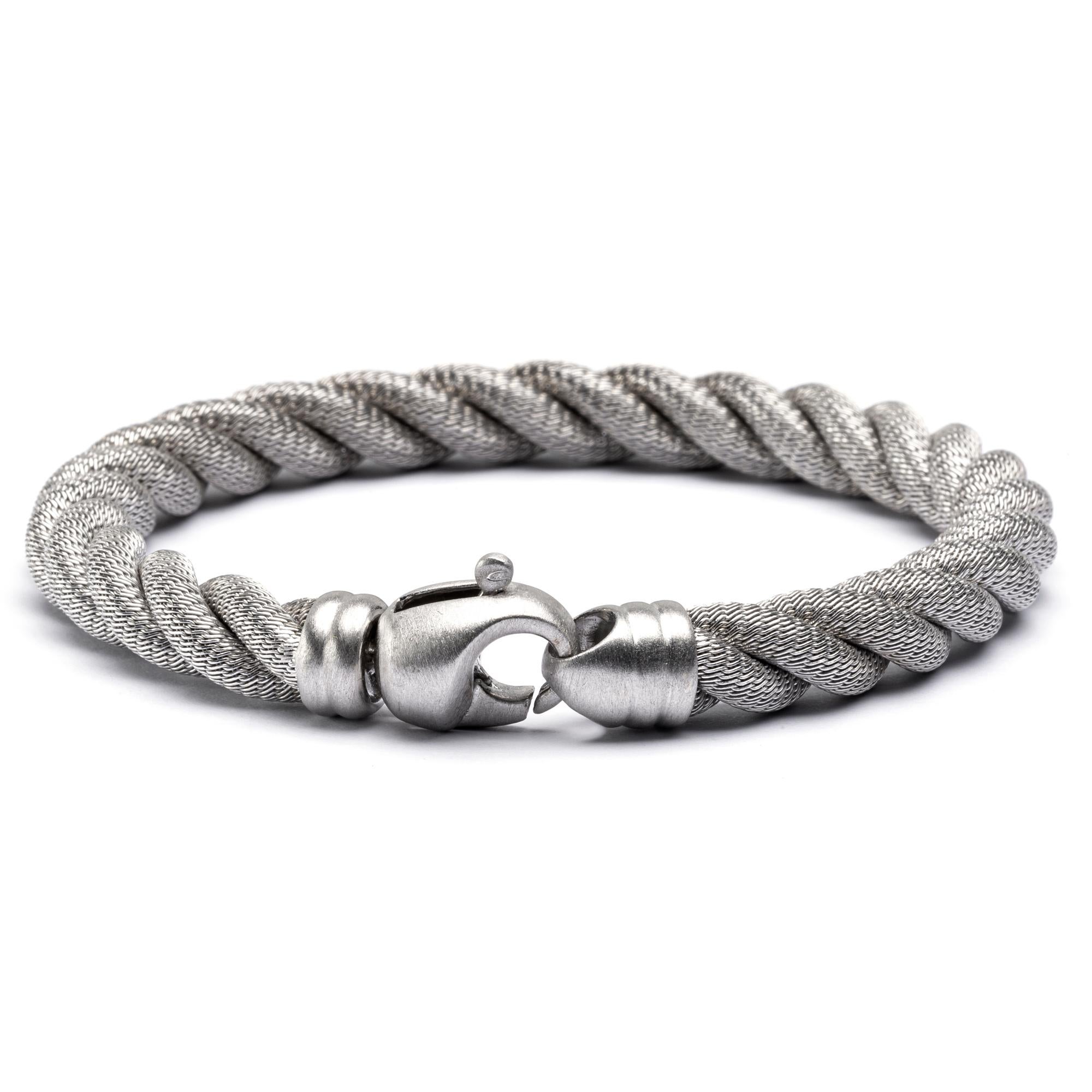 Alex Jona Sterling Silver Twisted Wire Bangle Bracelet In New Condition For Sale In Torino, IT