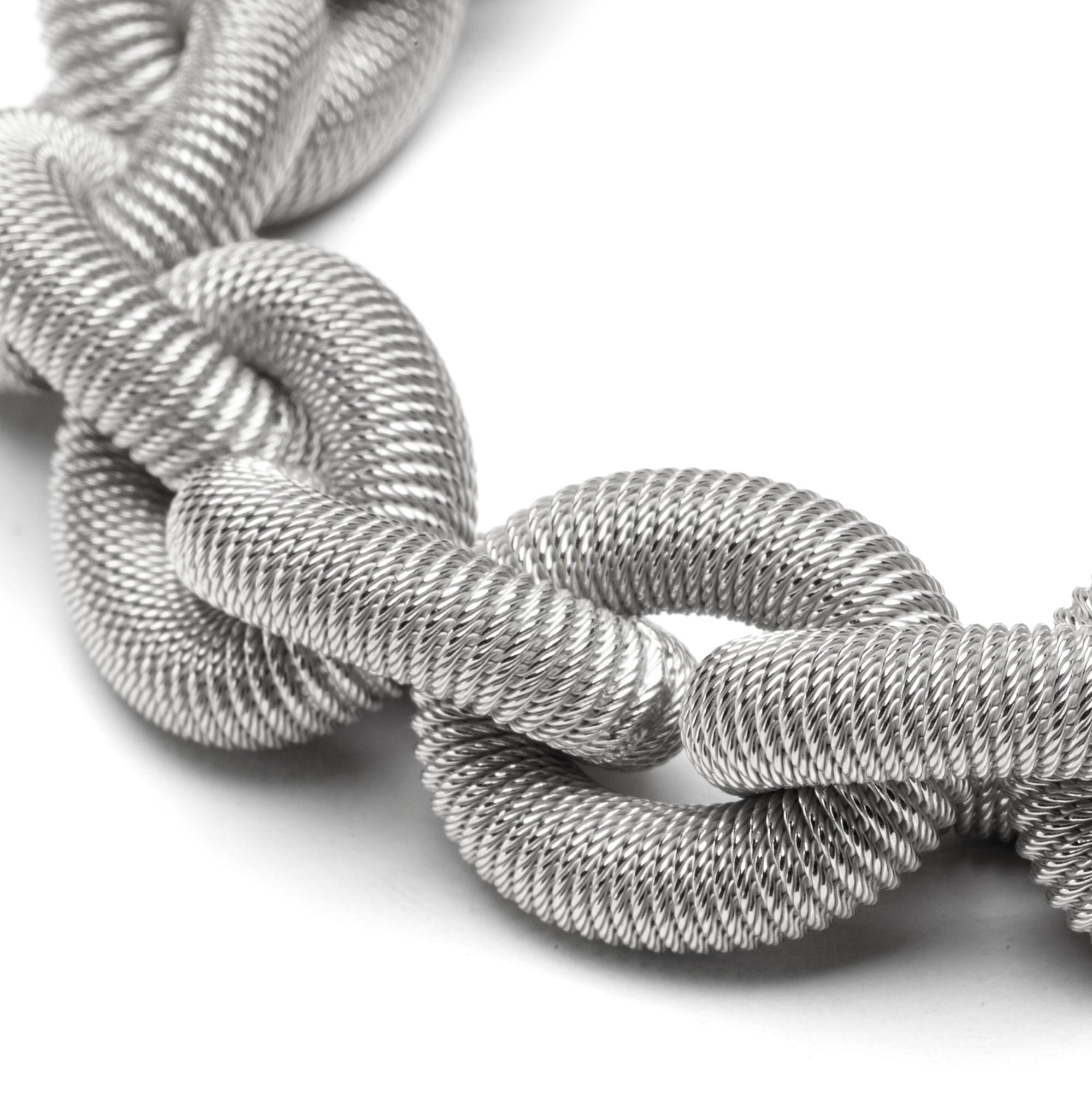 Contemporaneo Alex Jona - Bracciale a catena a fili intrecciati in argento sterling in vendita