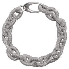 Alex Jona Pulsera de eslabones de cadena de alambre trenzado de plata de ley