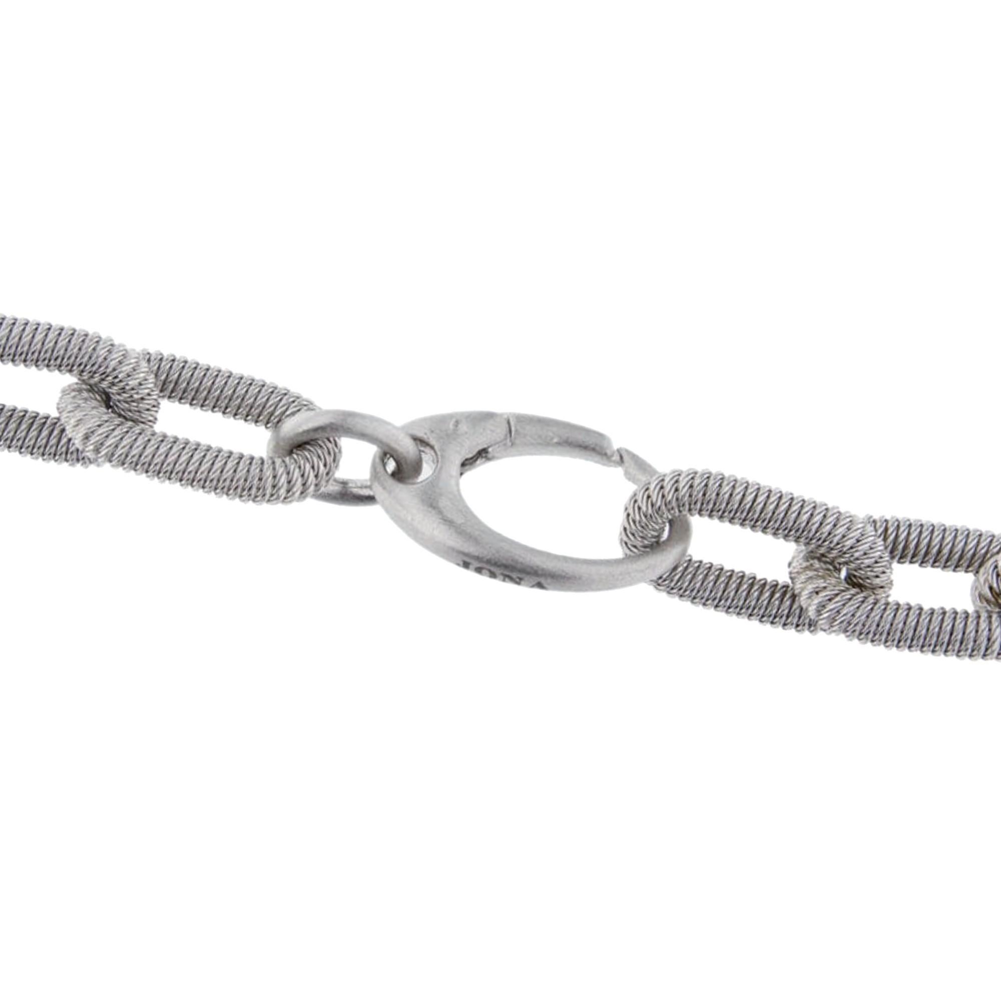 Alex Jona Sterling Silver Twisted Wire Chain Link Necklace In New Condition For Sale In Torino, IT